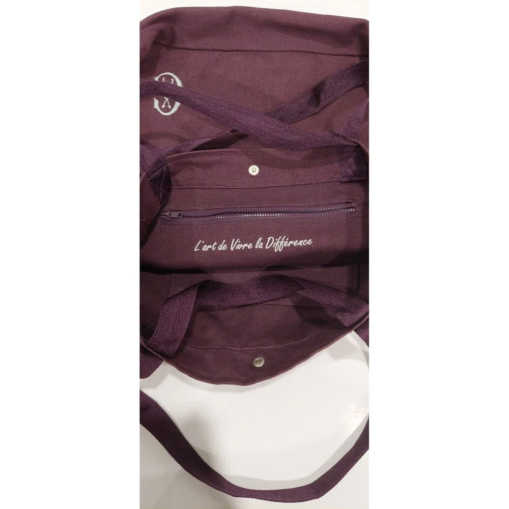 Charriol Geneve Purple Embroidered Heavy Double Canvas Duck Bag